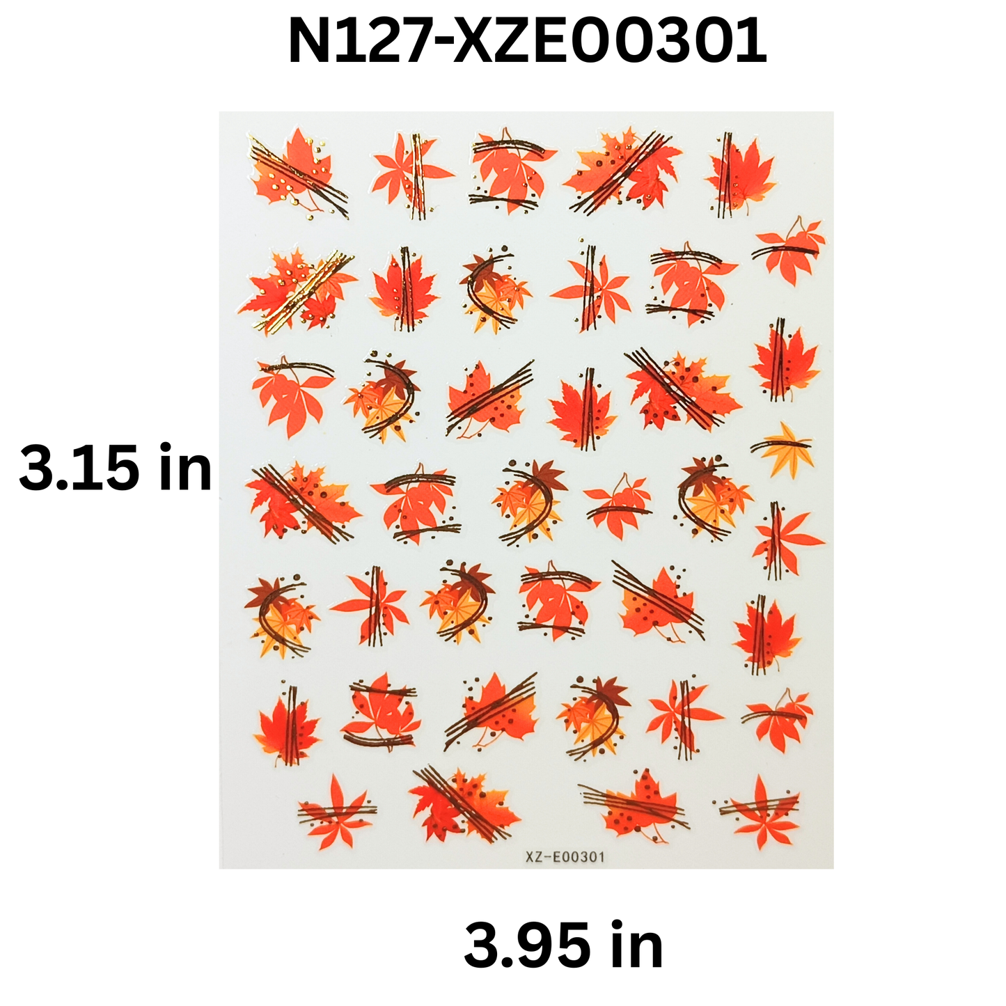 Autumn Nail Art Stickers – 3D Maple Leaves for Gel & Acrylic Nails