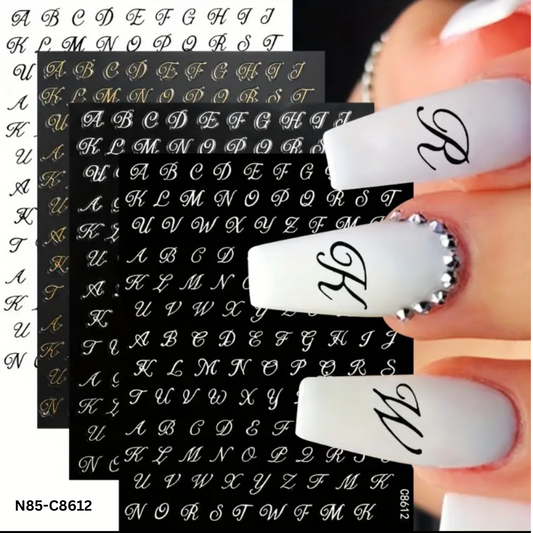 Nail 3D Roman Letter Nail Stickers, English Alphabet Nail Stickers, Nails Art Stickers