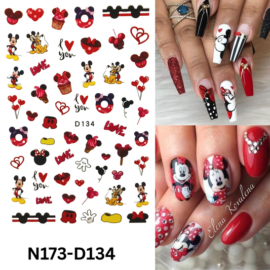 Mickey & Minnie Couple Nail Stickers – Cute Nail Art for Any Occasion