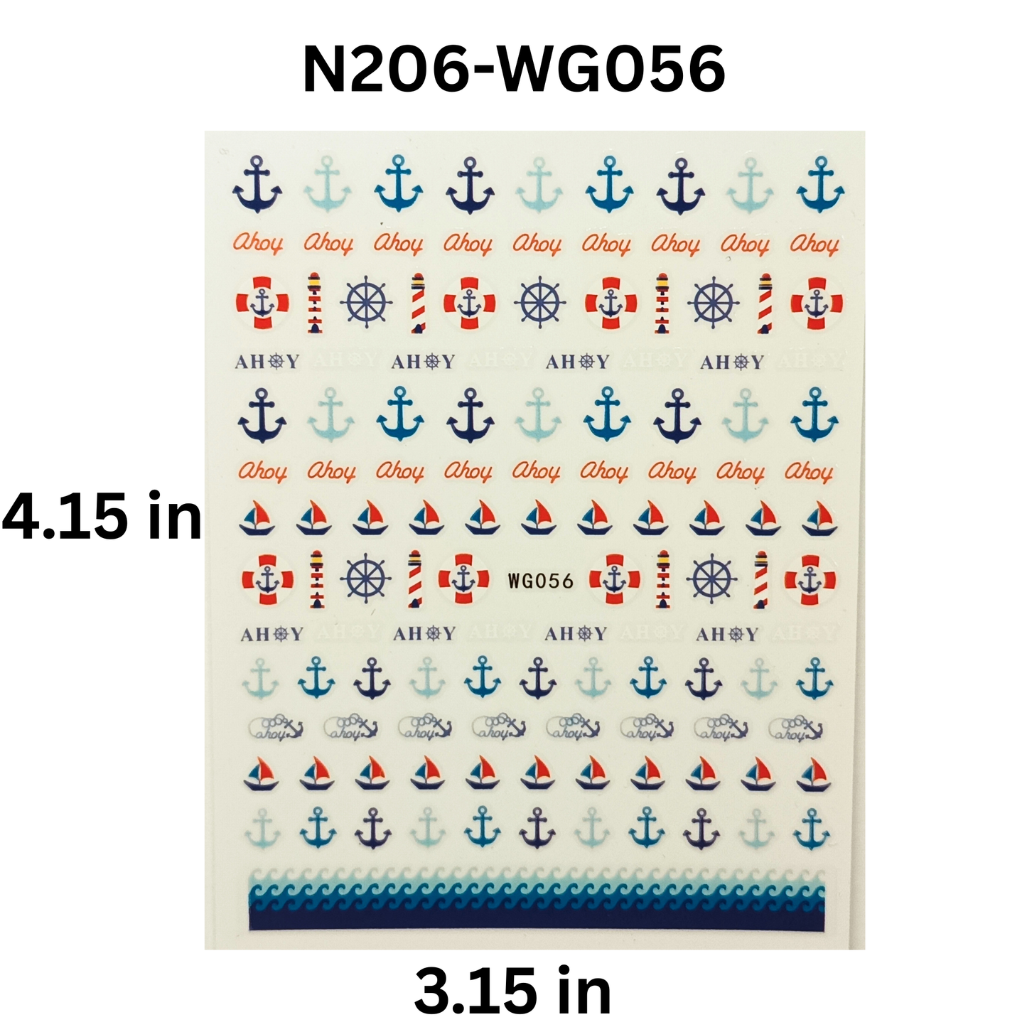 Sailor & Boat Nail Stickers – 3D Nautical Nail Art Decals