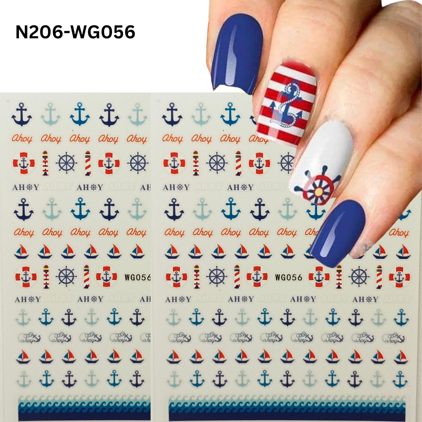 Sailor & Boat Nail Stickers – 3D Nautical Nail Art Decals