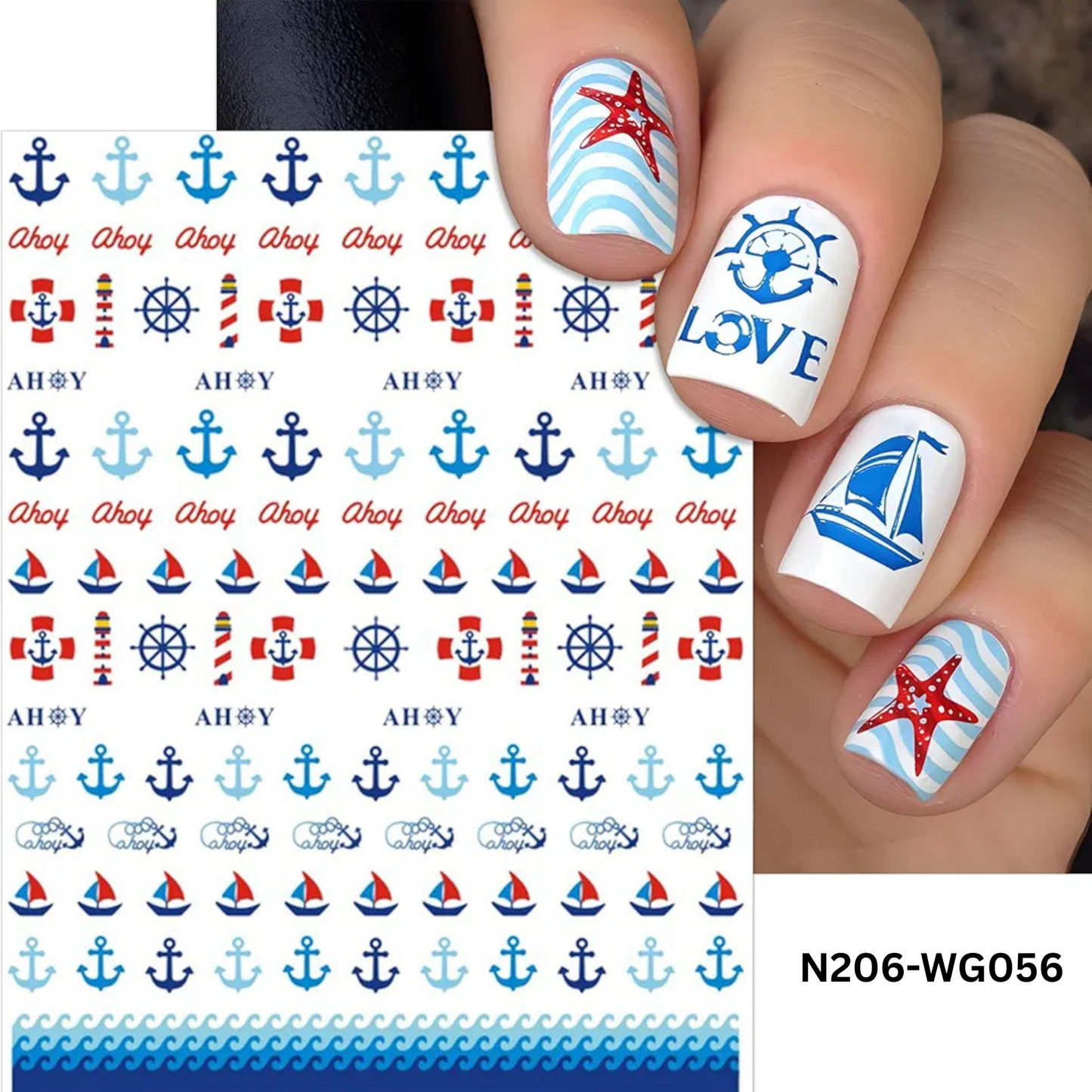 Sailor & Boat Nail Stickers – 3D Nautical Nail Art Decals