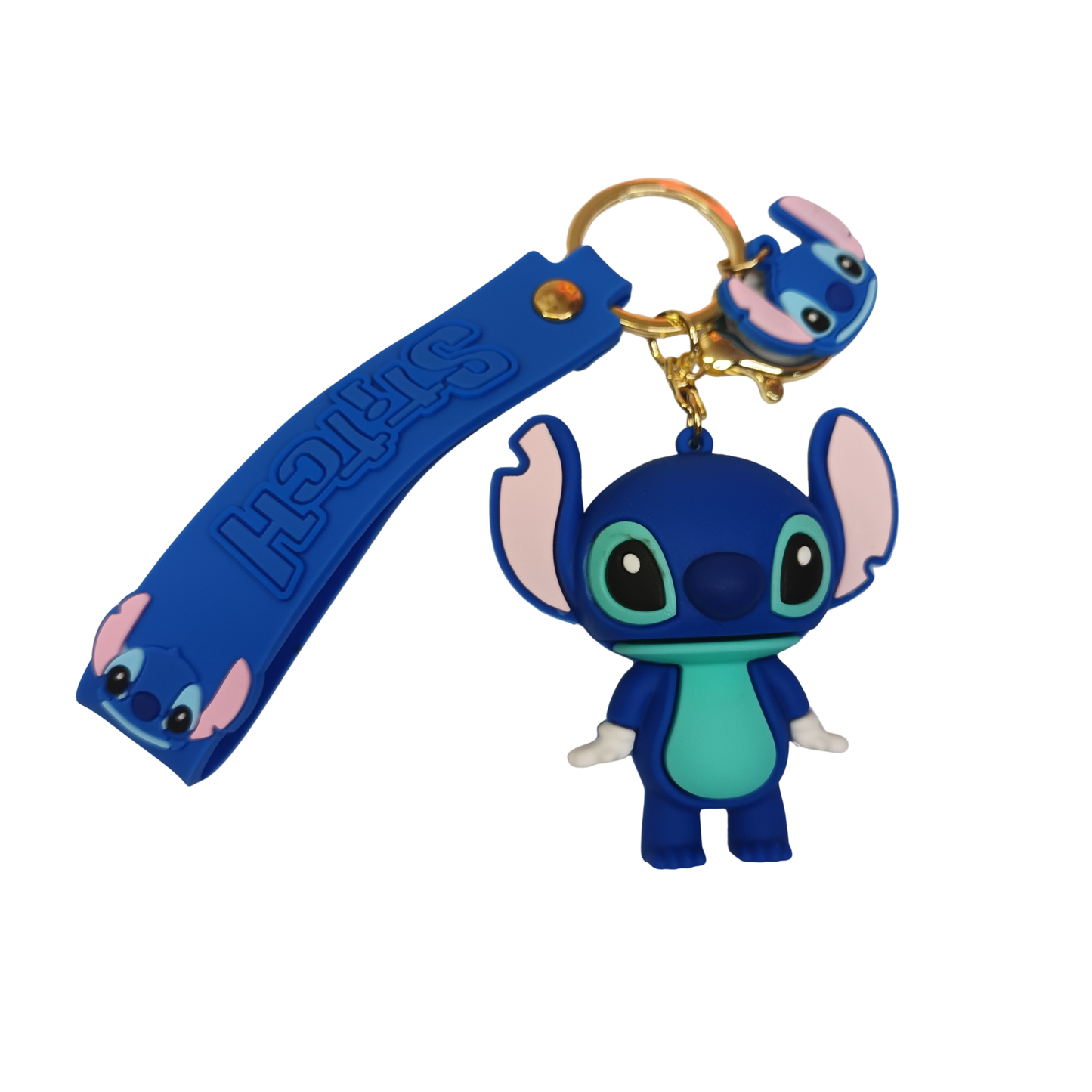 Adorable Blue Stitch Keychain with Strap – Cute Cartoon Bag Charm & Gift Idea