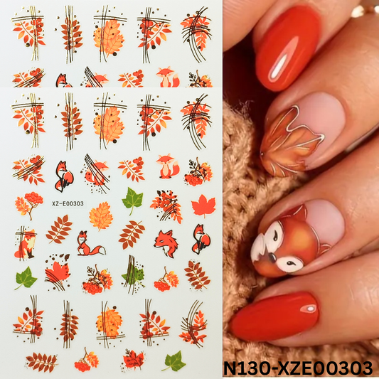 Fall Nail Decals – 3D Maple Leaf Nail Stickers for Seasonal Nails