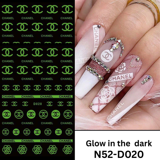 Glow in Dark Alphabet Nail Stickers 3D – DIY Initials & Name Nail Decals