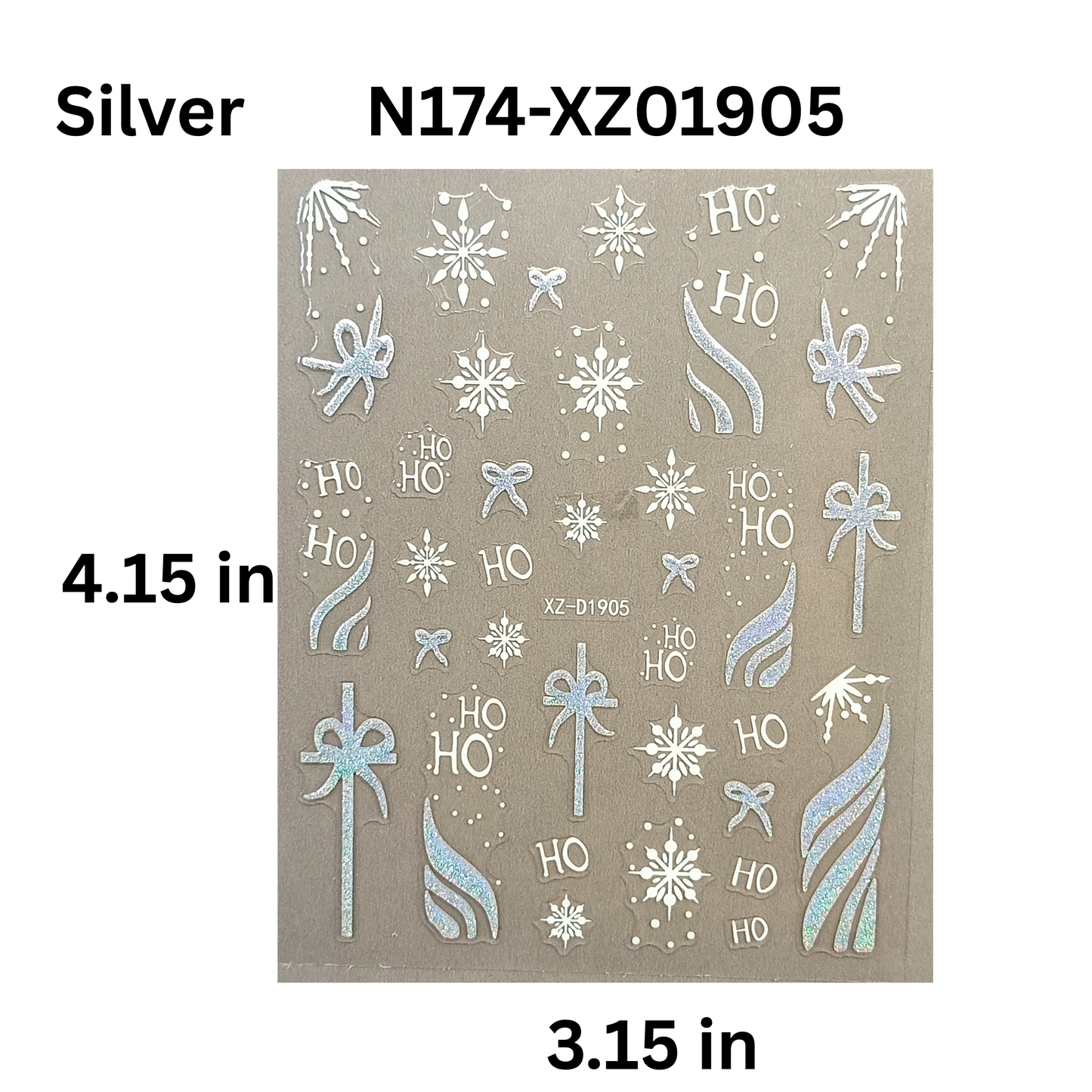 Holiday Nail Stickers 3D Set – 12 Sheets Xmas Reindeer & Snowflake Decals