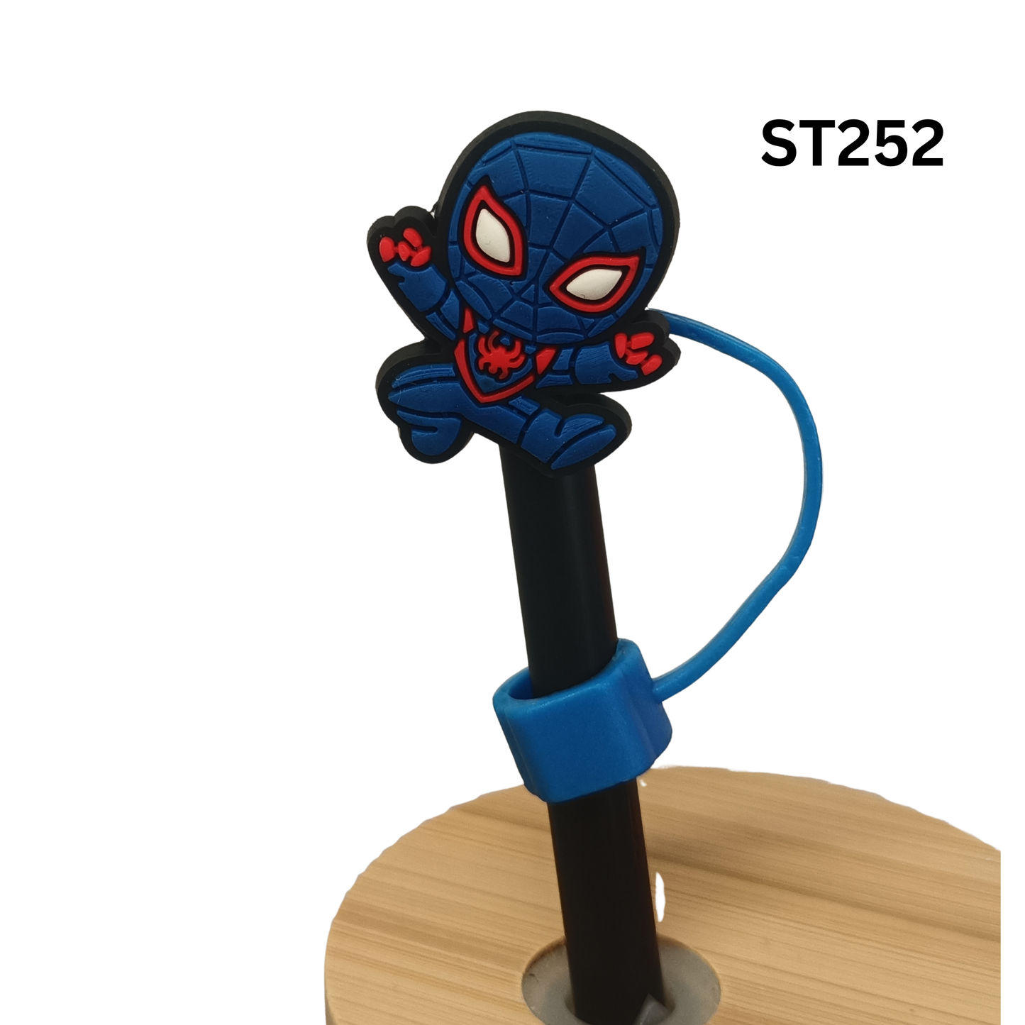 10mm Blue Red Superhero Silicone Straw Cover Cap Dust Proof Topper for 30 & 40 oz Tumbler
