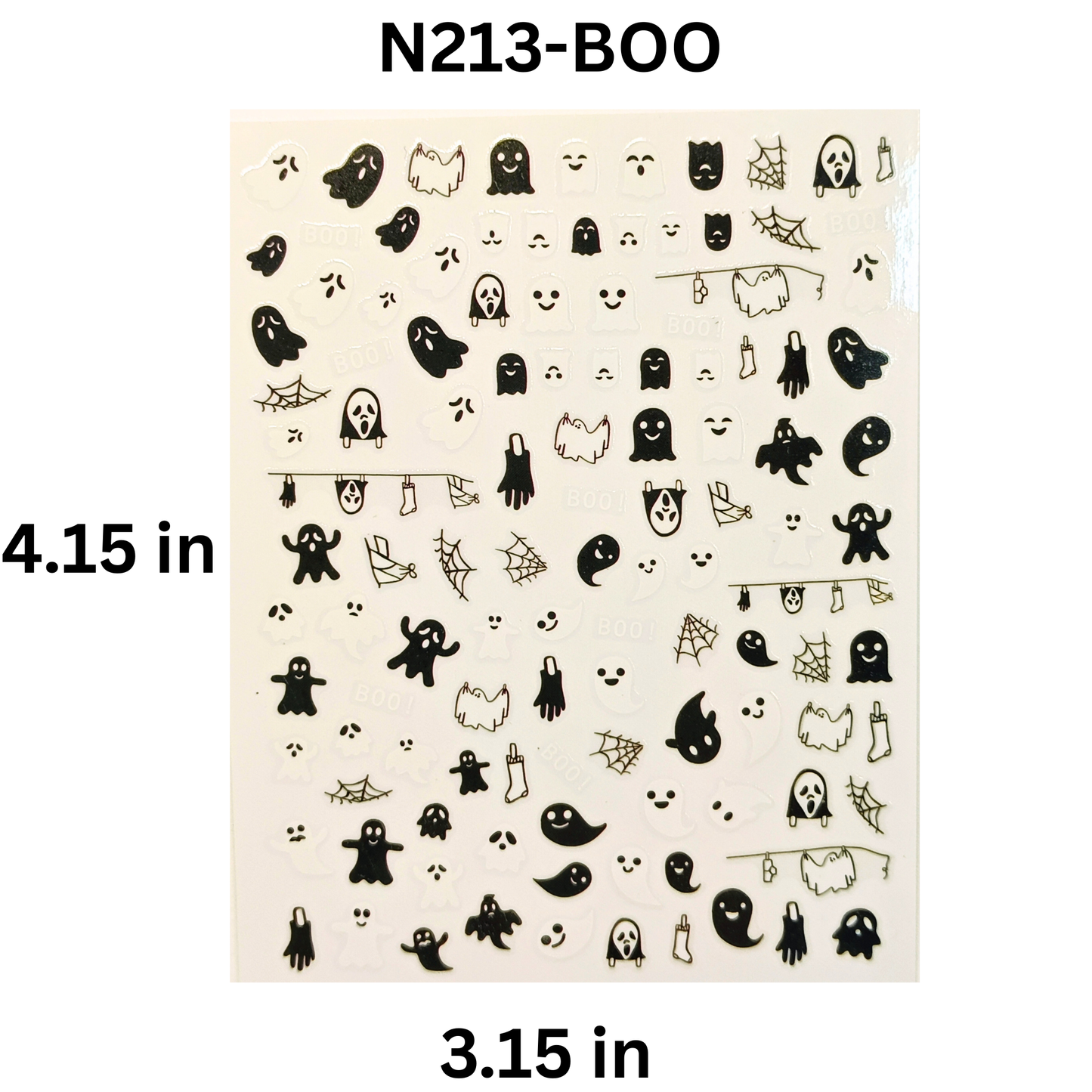 Spooky Halloween Ghost Nail Art Stickers - Self-Adhesive Decals