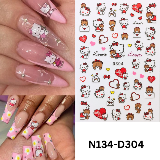 Charming Hello Kitty Nail Stickers – Fun Nail Decoration for Teens & Adults