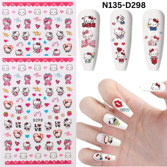Cute Hello Kitty Nail Art Stickers – DIY Nail Decoration