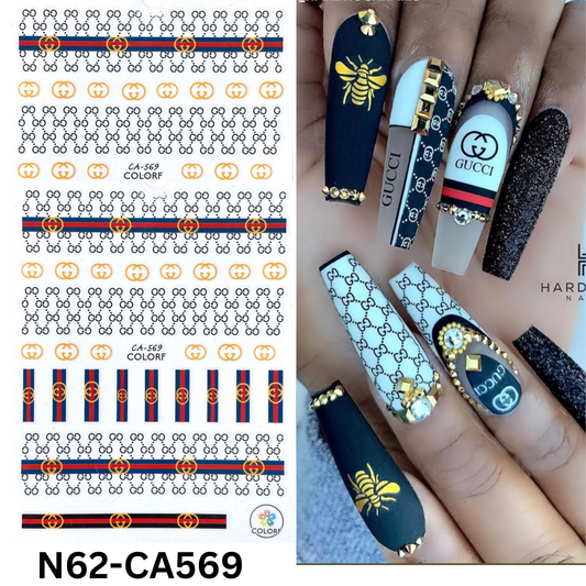 Nail 3D Sticker Multicolor color, Nail Art Sticker, Dipping, Gel X, Gel Manicure Pedicure