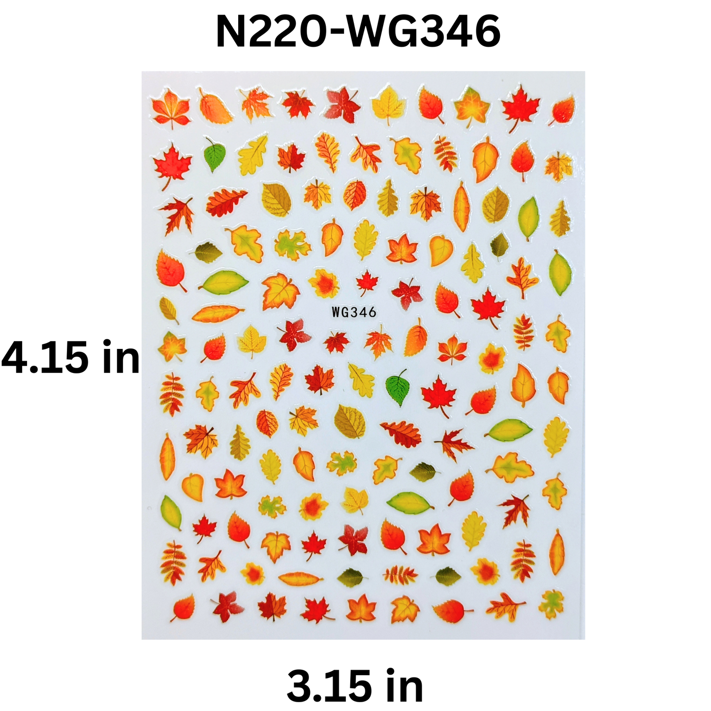 Fall Foliage Nail Stickers Maple Oak Leaves Autumn Harvest DIY Decals
