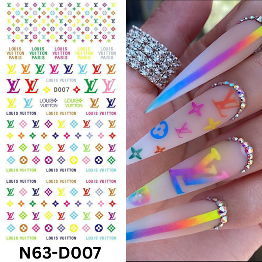 Nails 3D Sticker Multicolor color, Nail Art Sticker Acrylic, Dipping,Gel Manicure Pedicure