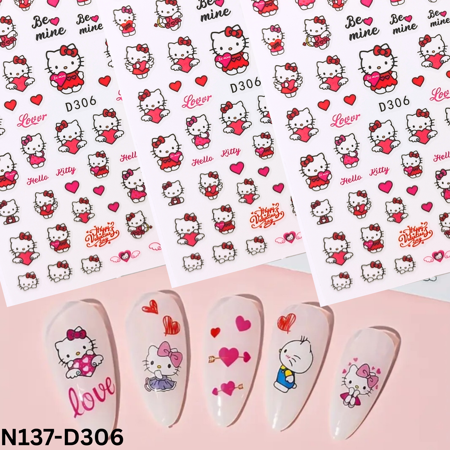Cute Hello Kitty Nail Art Stickers – DIY Nail Decoration