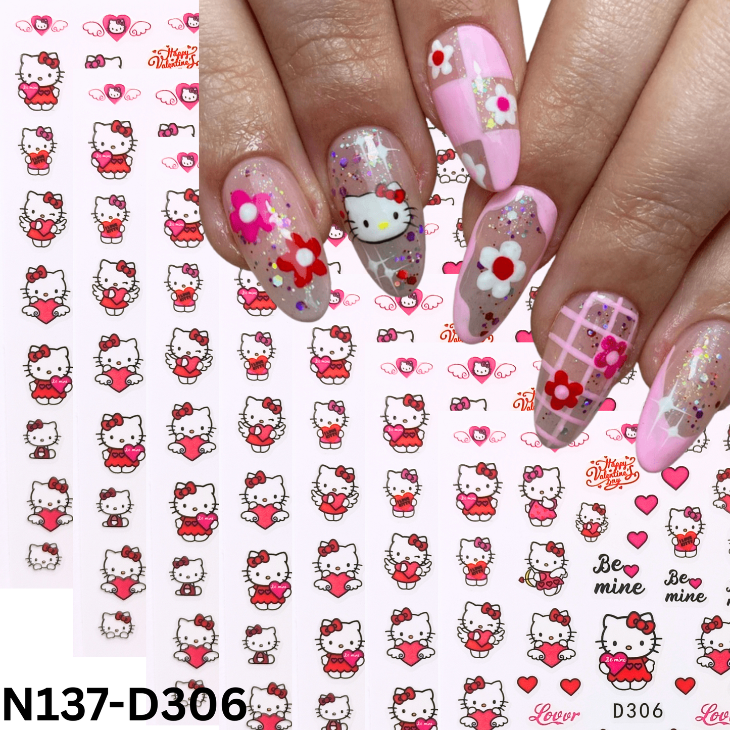 Cute Hello Kitty Nail Art Stickers – DIY Nail Decoration