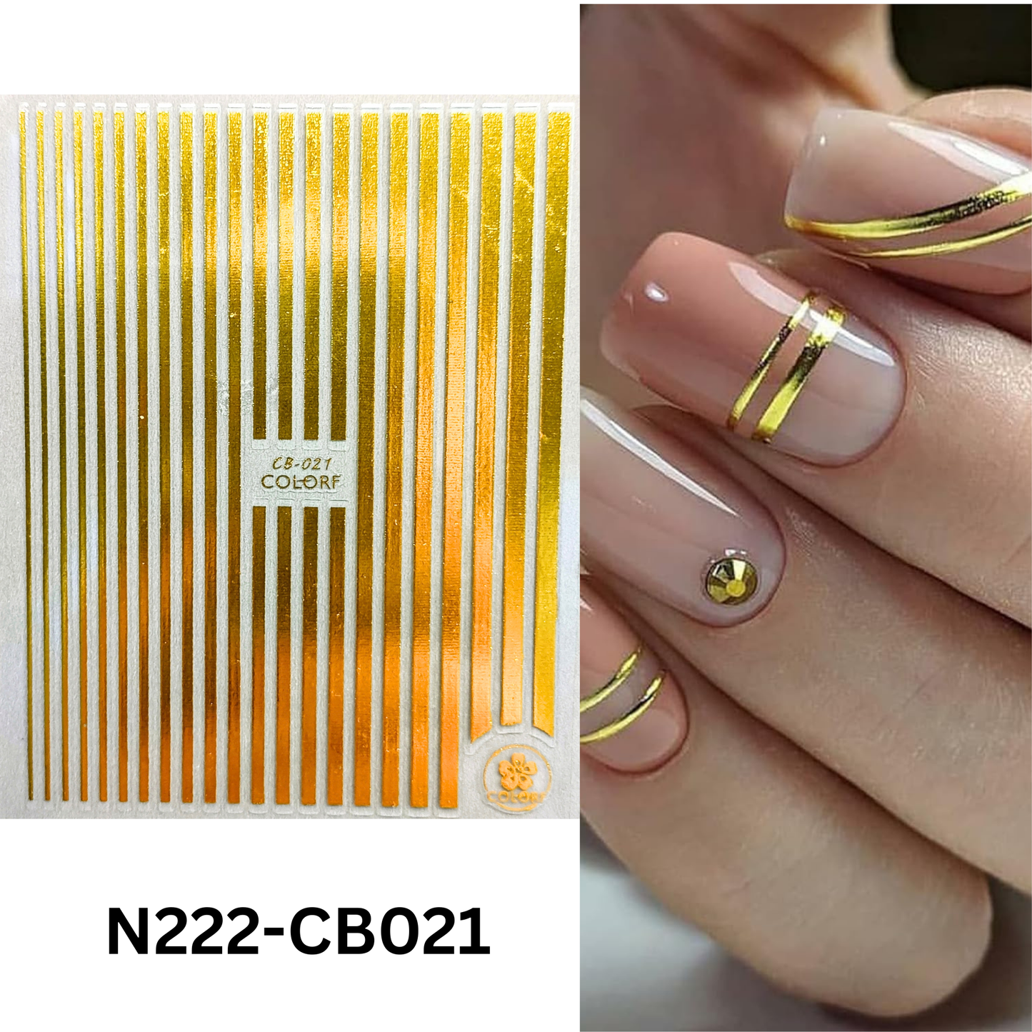 Gold Metallic Line Nail Art Stickers Striping Tape French Tip Decals
