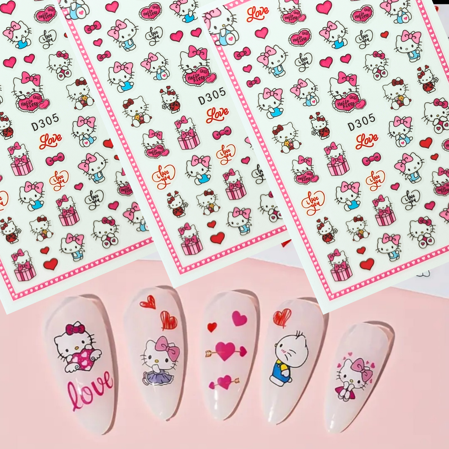 Kawaii Hello Kitty Nail Sticker – Perfect Gift for Nail Lovers