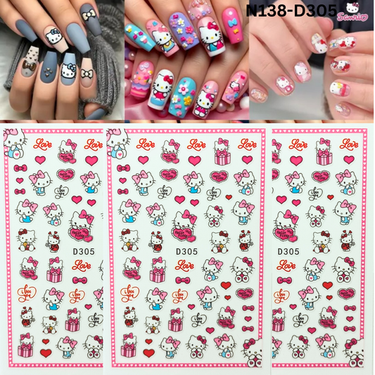 Kawaii Hello Kitty Nail Sticker – Perfect Gift for Nail Lovers