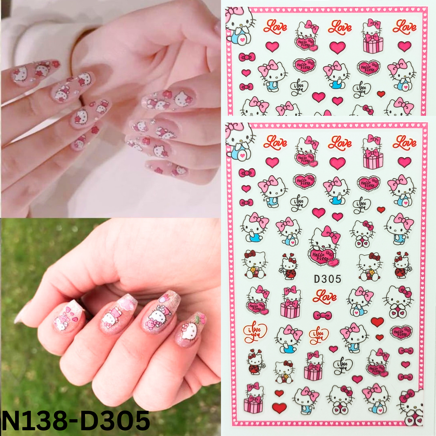 Kawaii Hello Kitty Nail Sticker – Perfect Gift for Nail Lovers