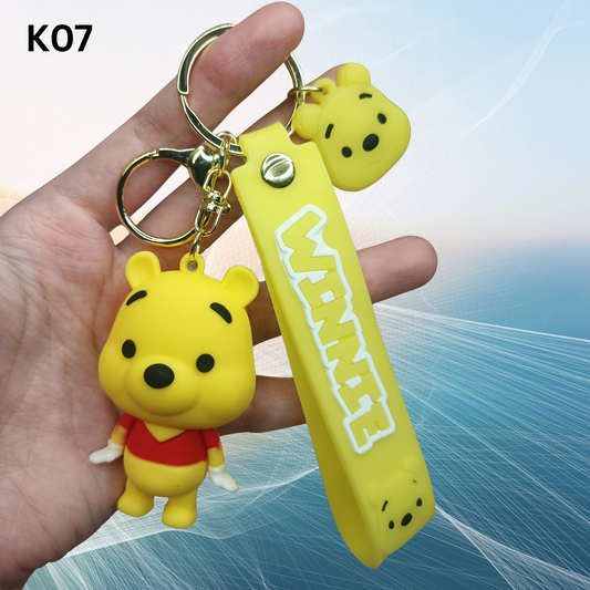 Cute Winnie the Pooh Keychain with Strap – Cartoon Bag Charm & Gift Idea