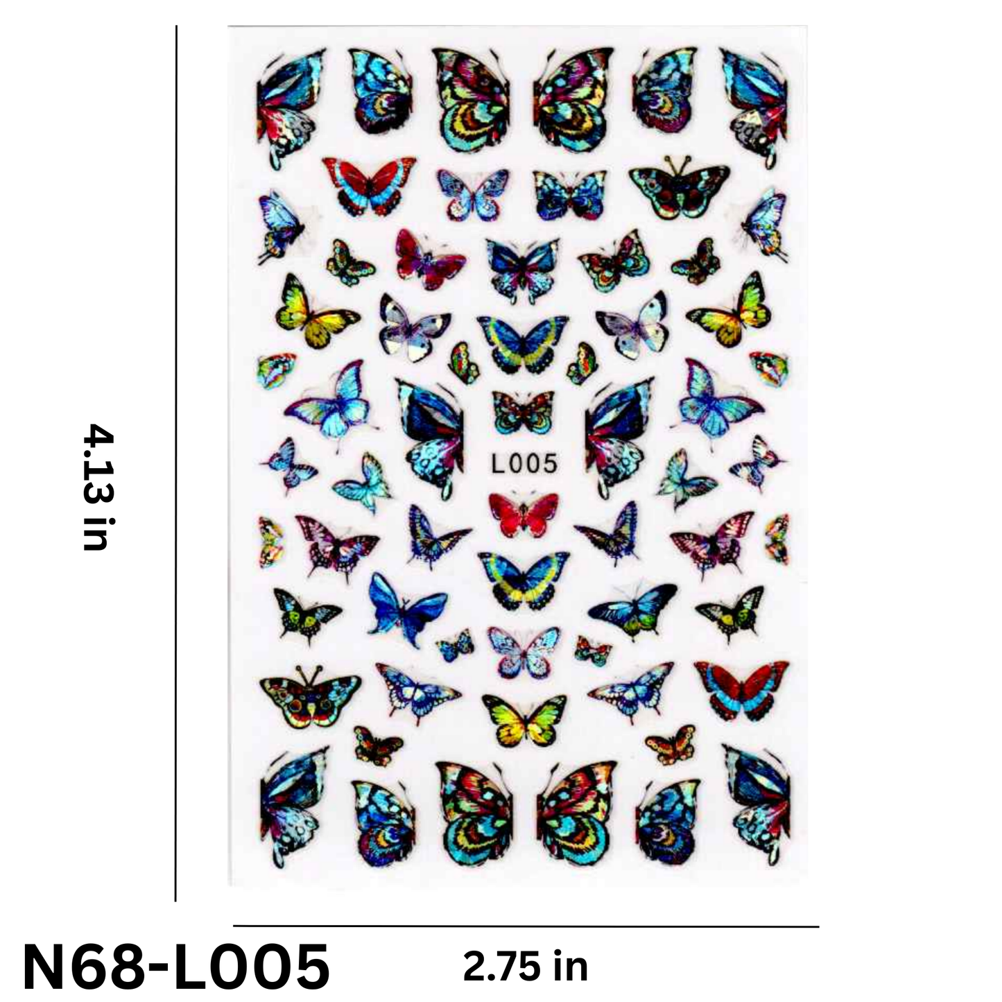 3D Holographic Butterfly Nail Stickers – Colorful Nail Art Decals for DIY & Salon