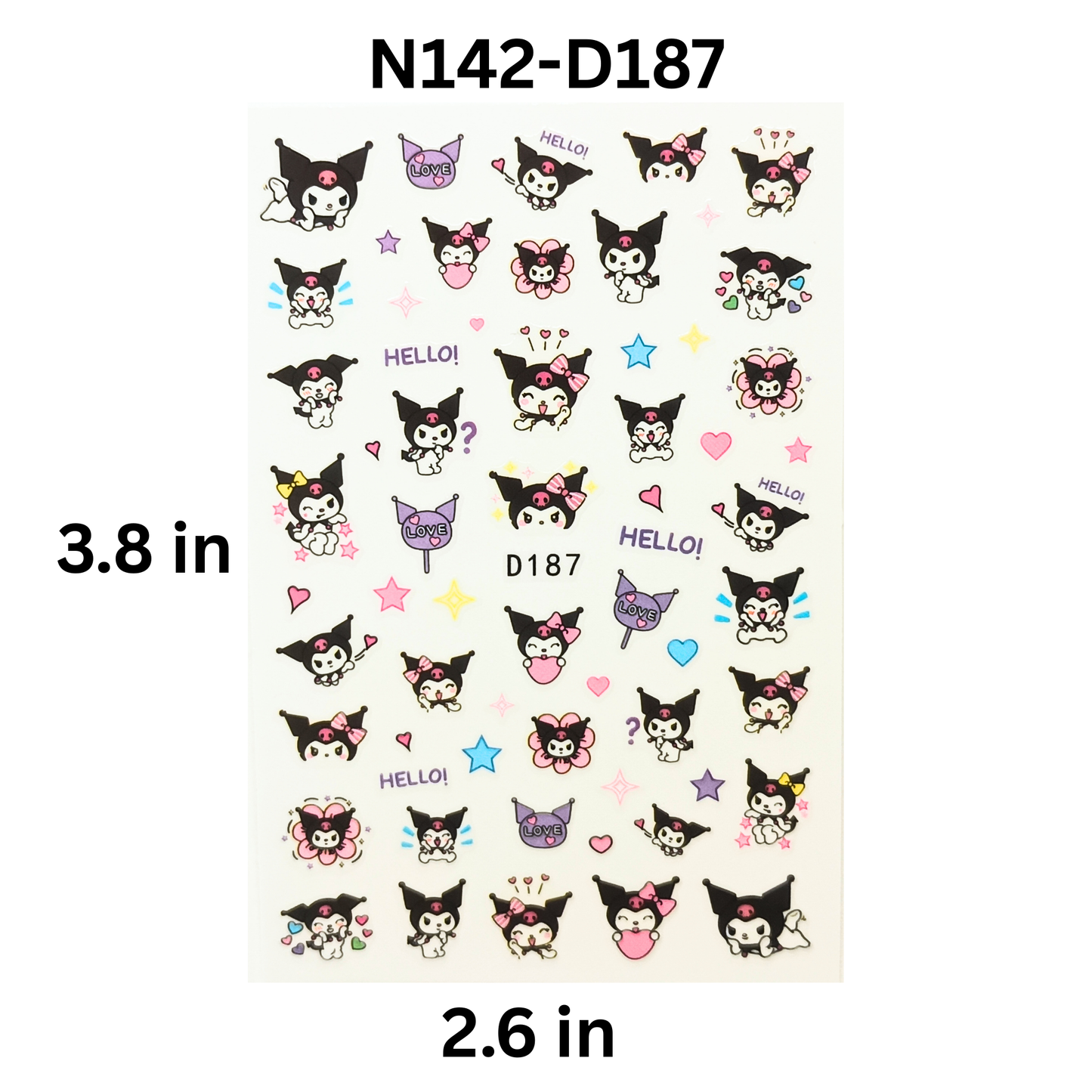 Kuromi Nail Stickers – Cute Anime Cartoon Nail Art Manicure Set