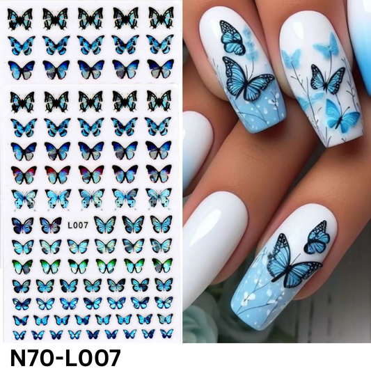 3D Butterfly Nail Art Stickers – Hologram Decals for Nails – Peel & Stick