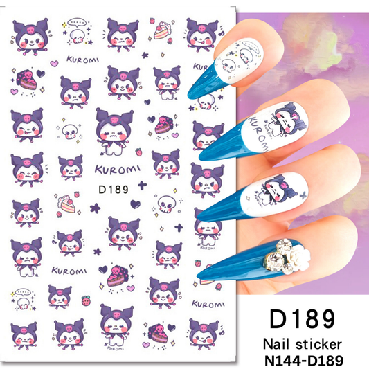 Kawaii Kuromi Nail Stickers – Easy DIY Nail Art for Nails