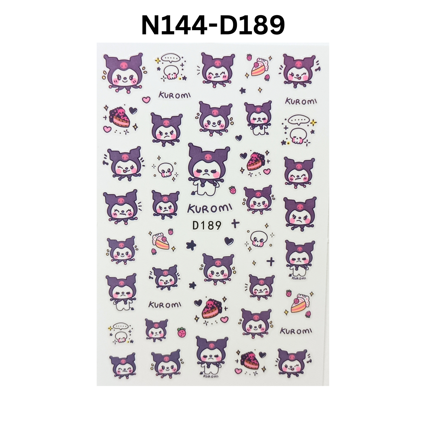 Kawaii Kuromi Nail Stickers – Easy DIY Nail Art for Nails