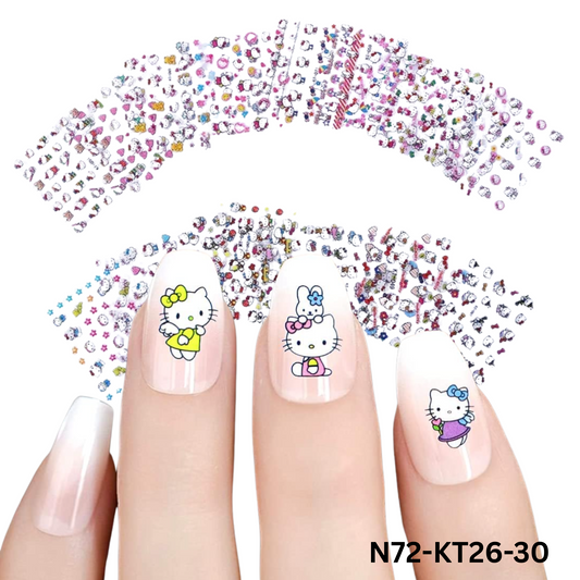Set of 5 Hello Kitty Nail Decorations – Adorable Designs for Kids & Adults