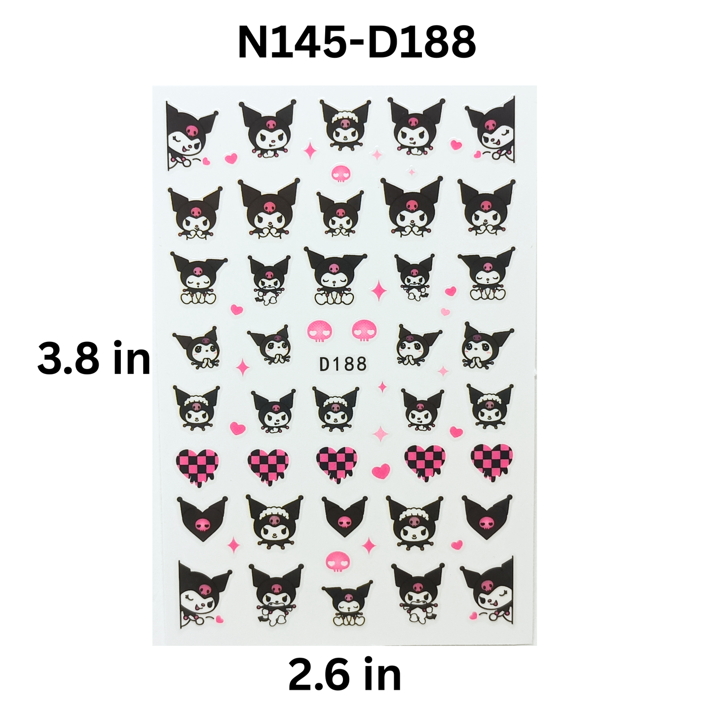 Kuromi Nail Decals – Cute Sanrio Cartoon Nail Art Accessories