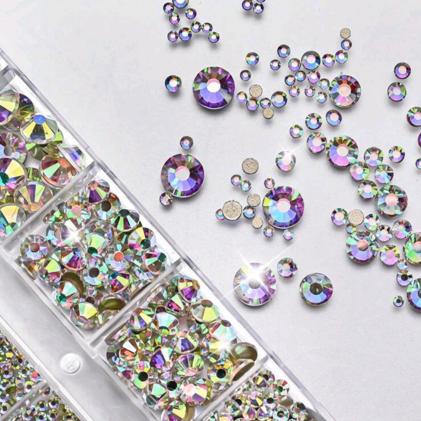 Crystal Glass 3560 Pcs Rhinestones Flatback Gems Set Mixed Shapes with Picker Pencil Tweezers Tool Kit Nail Art Craft DI