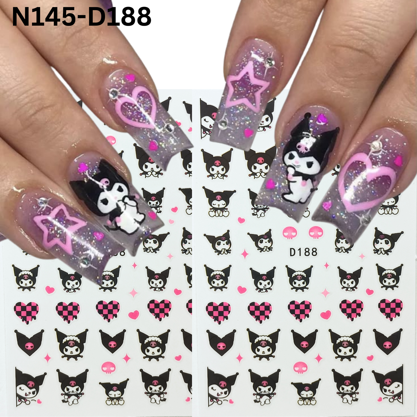 Kuromi Nail Decals – Cute Sanrio Cartoon Nail Art Accessories