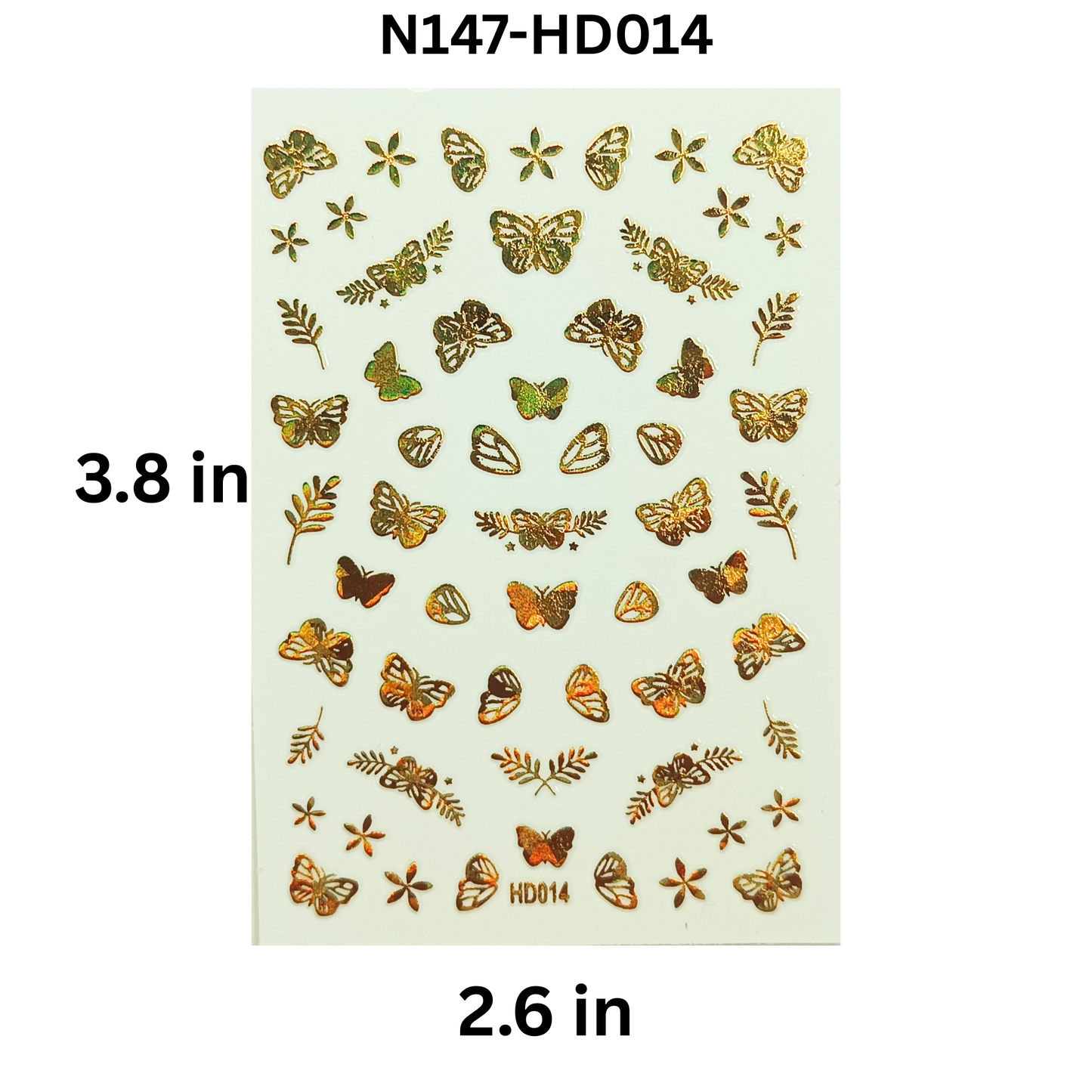 Hologram Butterfly Nail Stickers – 3D Nail Art Decals for Manicure & Salon