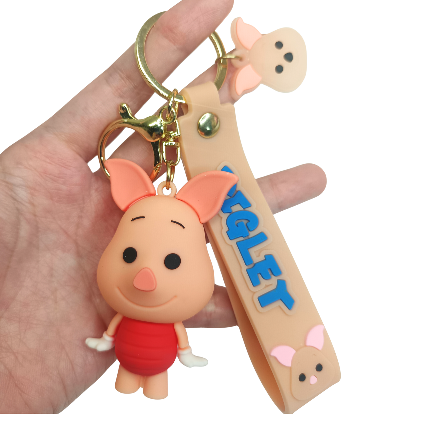 Adorable Piglet Keychain with Strap – Cute Cartoon Bag Charm & Gift Idea