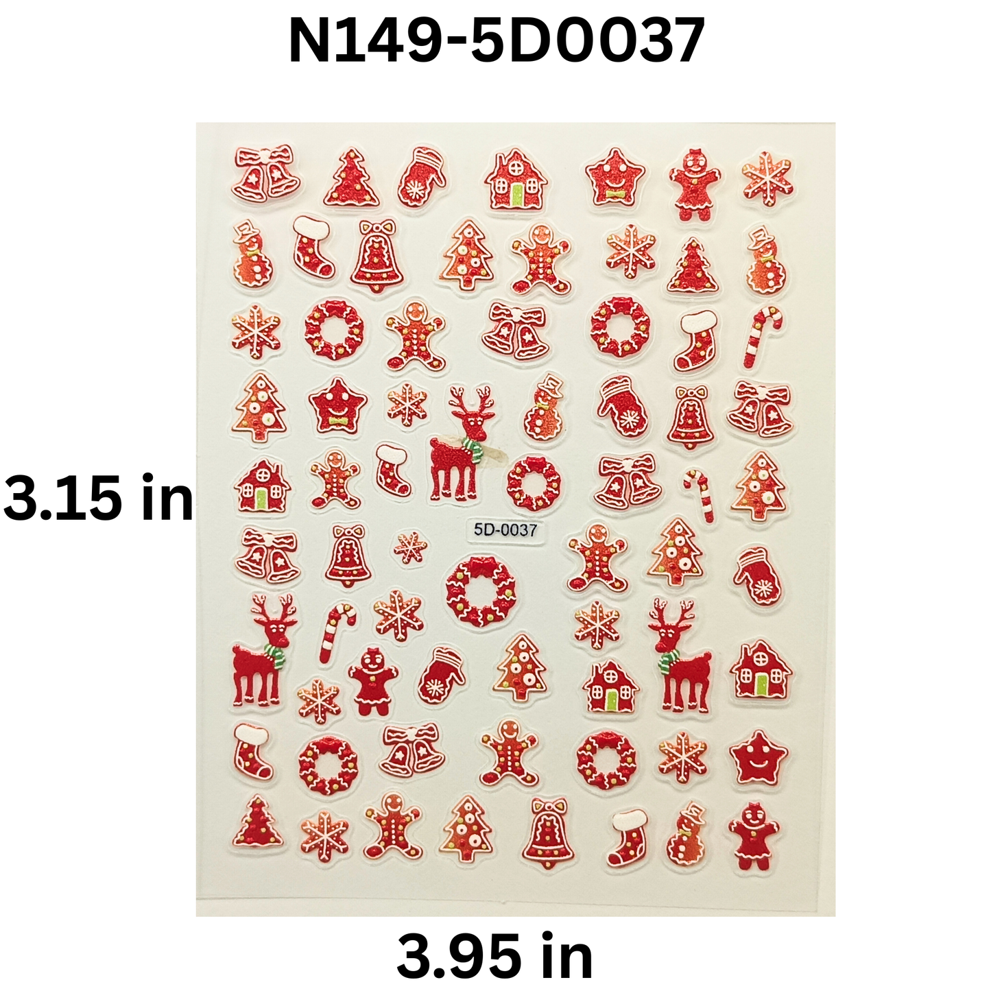 Christmas 5D Nail Stickers – Holiday Gel & Acrylic Nail Decals
