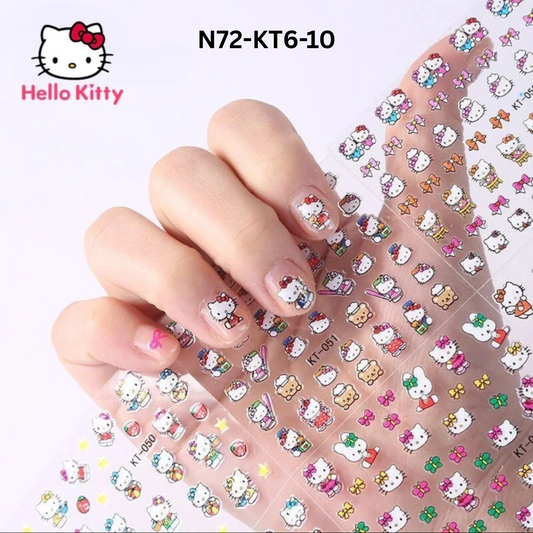 SET OF 5 Hello Kitty Nail Stickers – Easy DIY Nail Decoration for Girls & Women