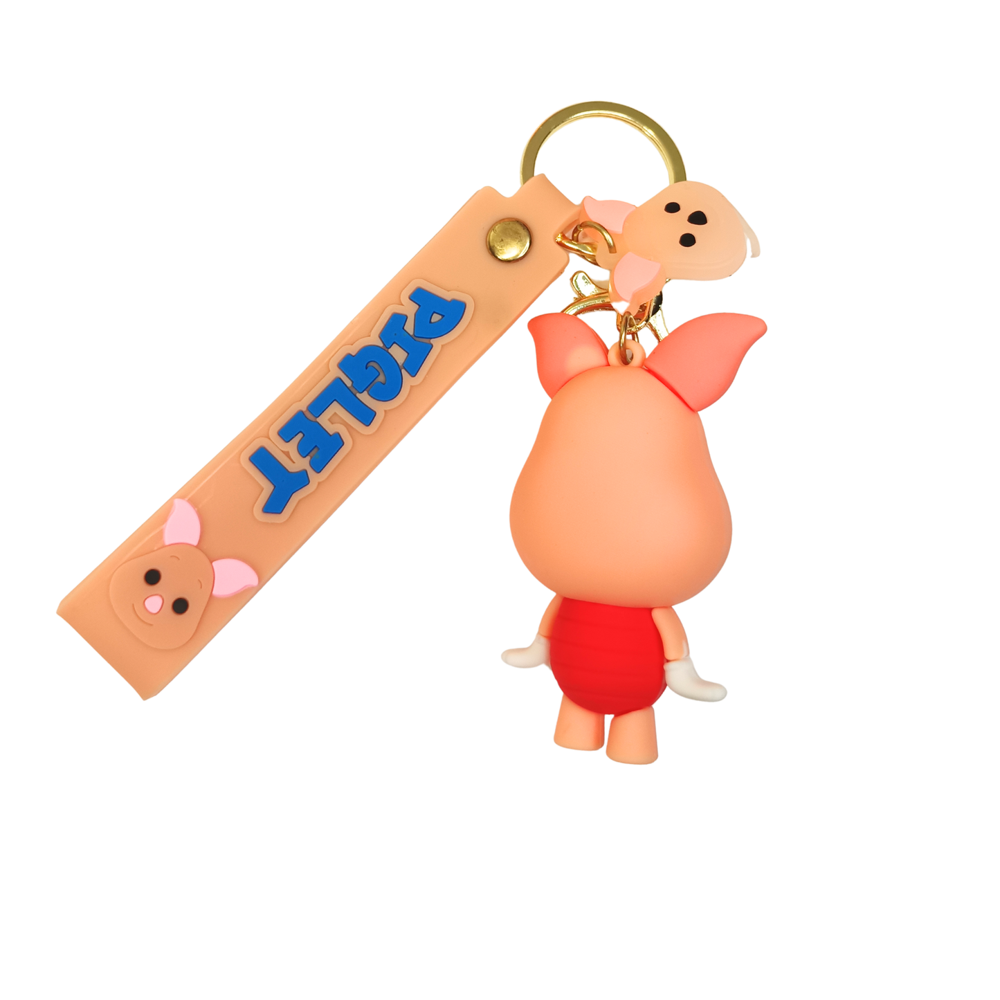Adorable Piglet Keychain with Strap – Cute Cartoon Bag Charm & Gift Idea