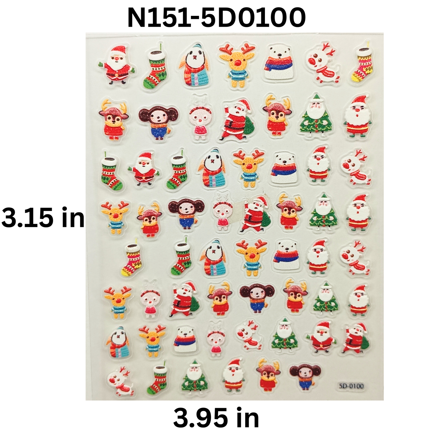 5D Christmas Nail Decals – Easy DIY Xmas Nail Decoration