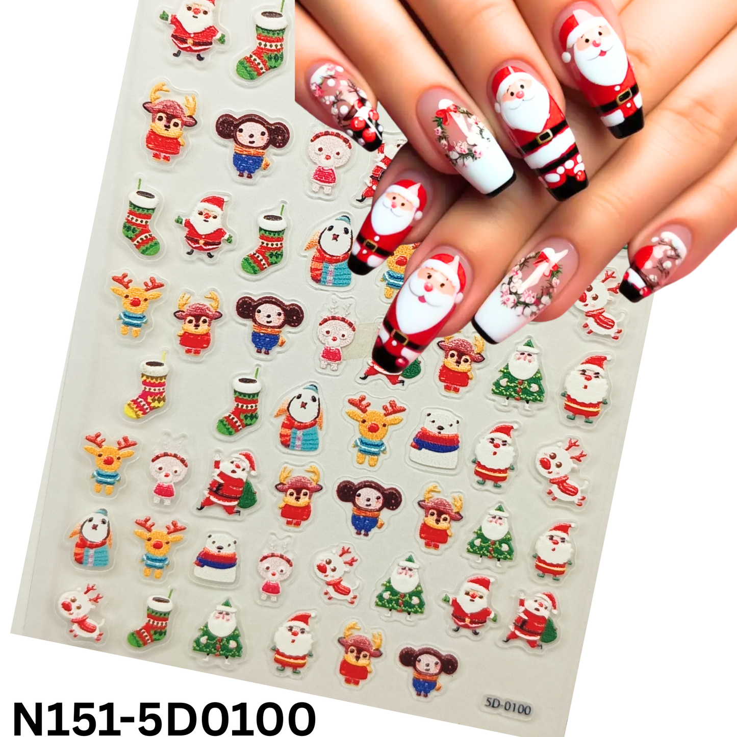 5D Christmas Nail Decals – Easy DIY Xmas Nail Decoration