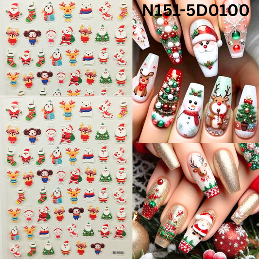 5D Christmas Nail Decals – Easy DIY Xmas Nail Decoration