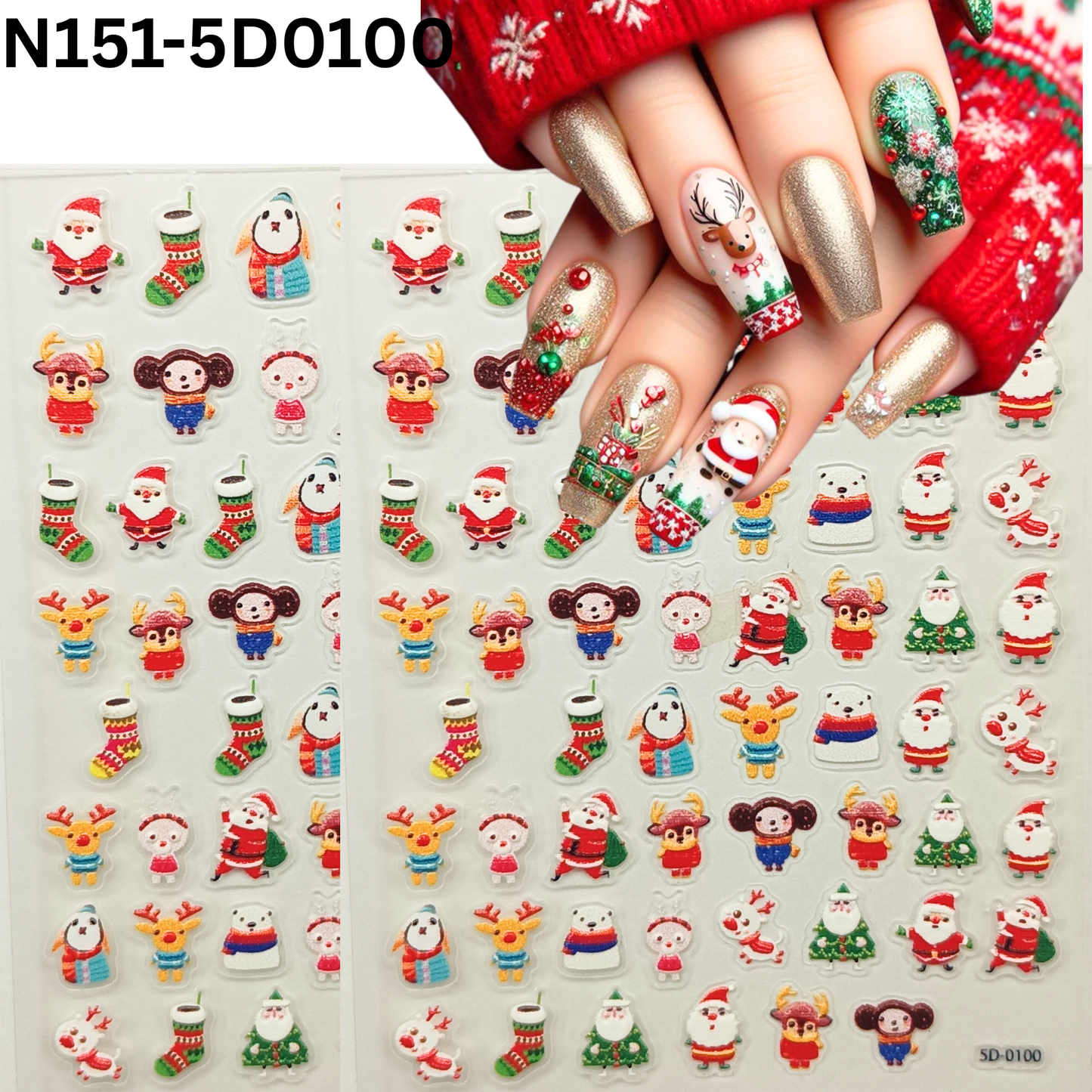 5D Christmas Nail Decals – Easy DIY Xmas Nail Decoration