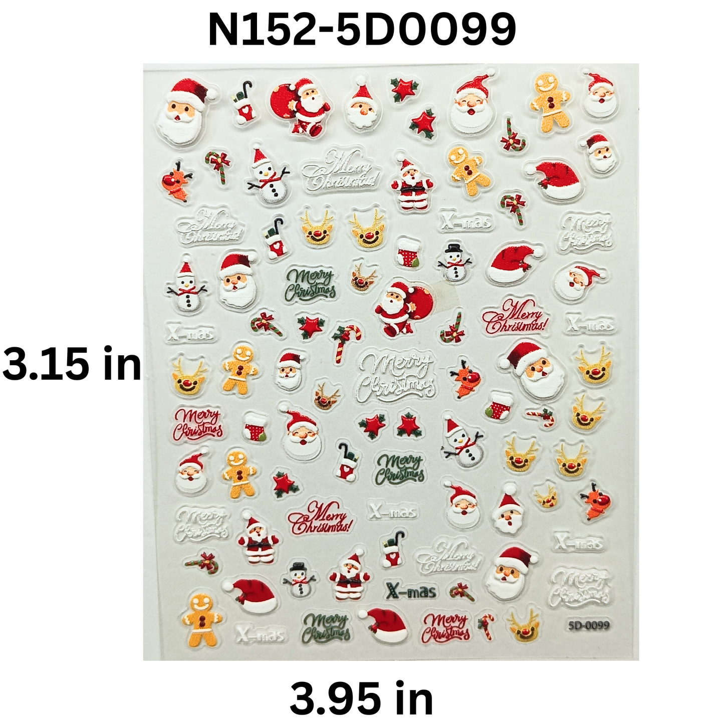 Christmas 5D Nail Stickers – Holiday Gel & Acrylic Nail Decals
