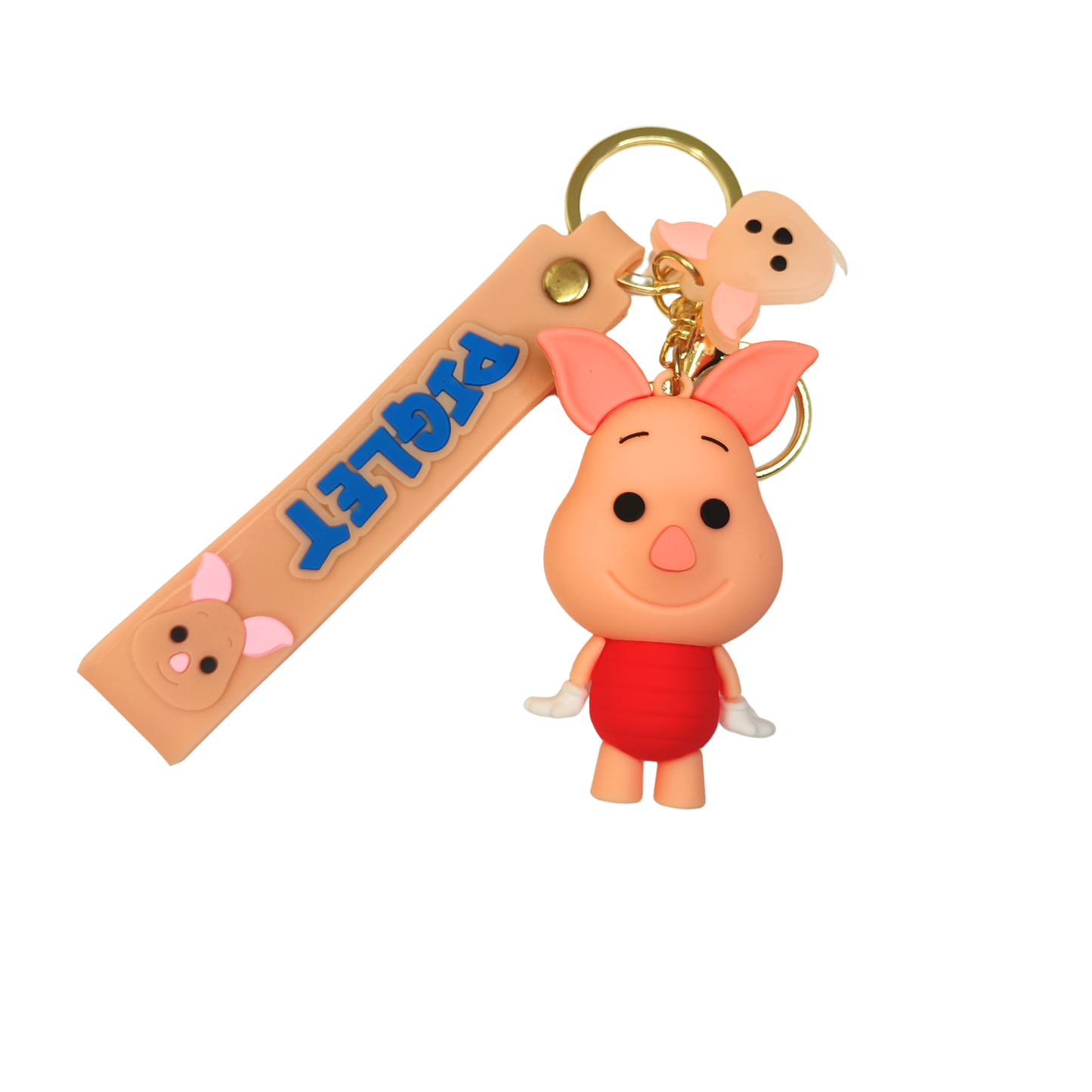 Adorable Piglet Keychain with Strap – Cute Cartoon Bag Charm & Gift Idea