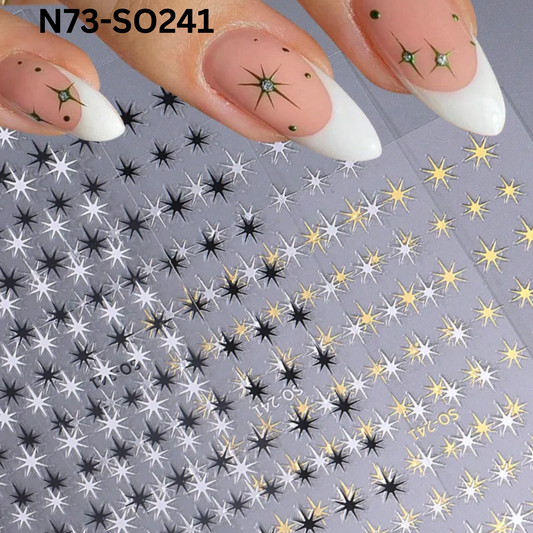 3D Star Nails Art Stickers Starlight Stylish tyles Self Adhesive Decals Nail
