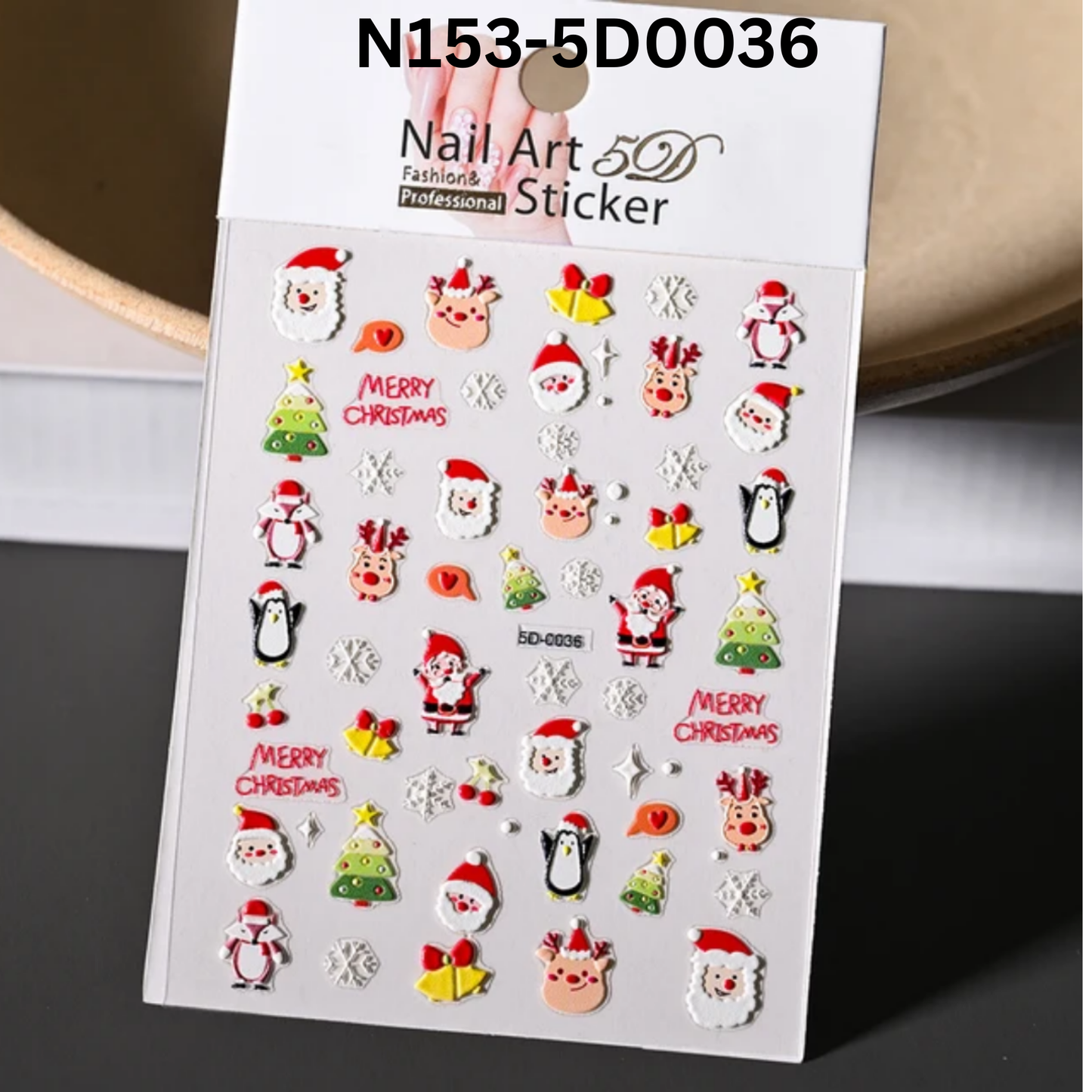 5D Christmas Nail Stickers – Holiday Winter Nail Art Decals