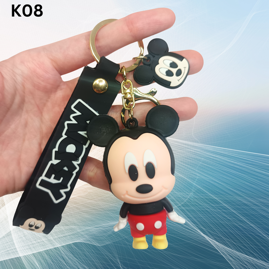 Cute Mickey Mouse Keychain with Strap – Cartoon Bag Charm & Gift Idea