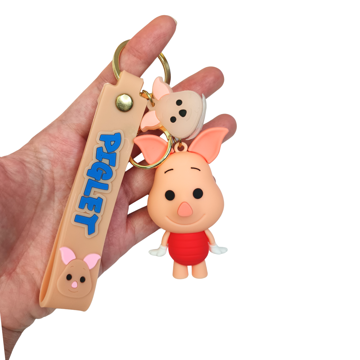 Adorable Piglet Keychain with Strap – Cute Cartoon Bag Charm & Gift Idea