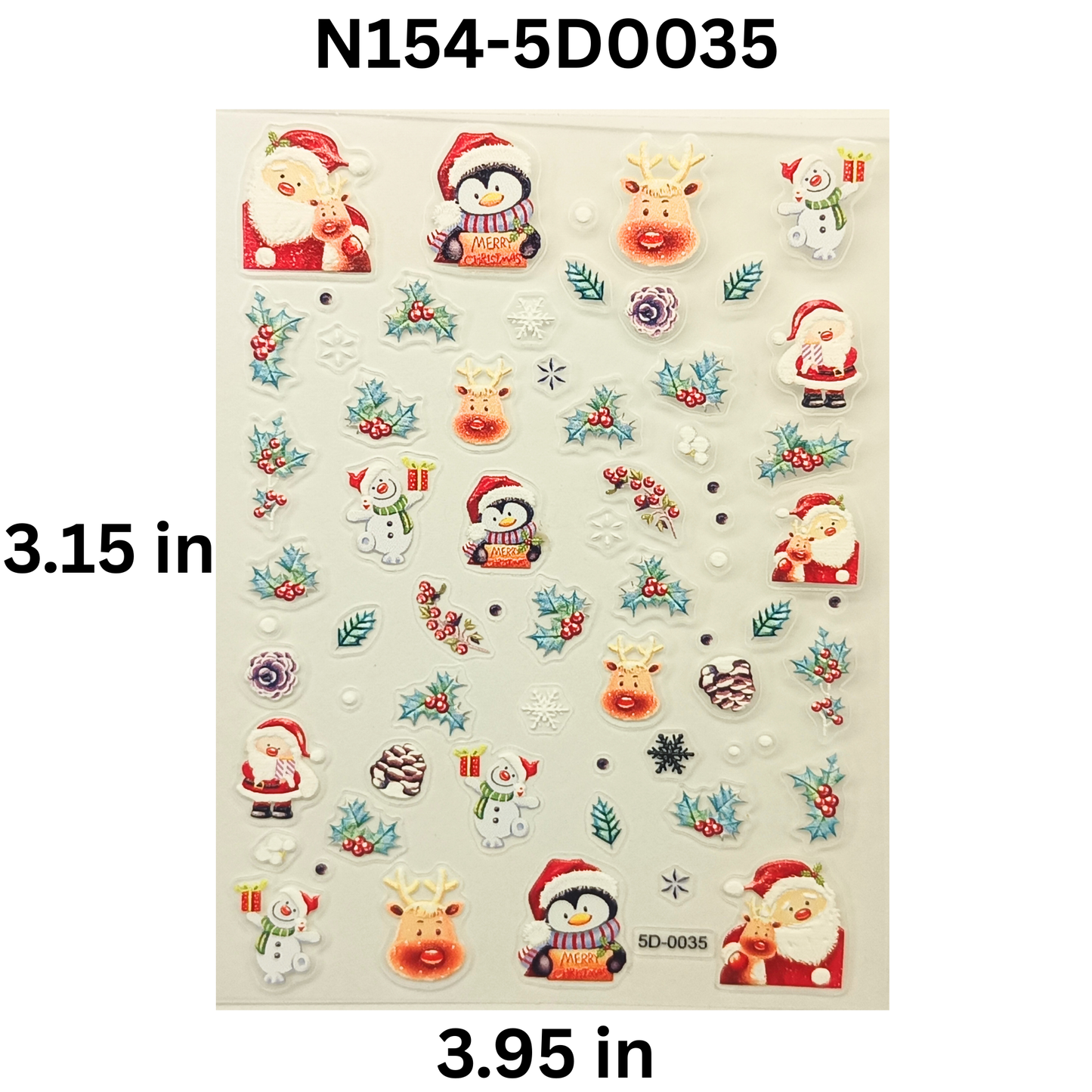 5D Santa Nail Stickers – Cute Xmas Nail Art Decorations