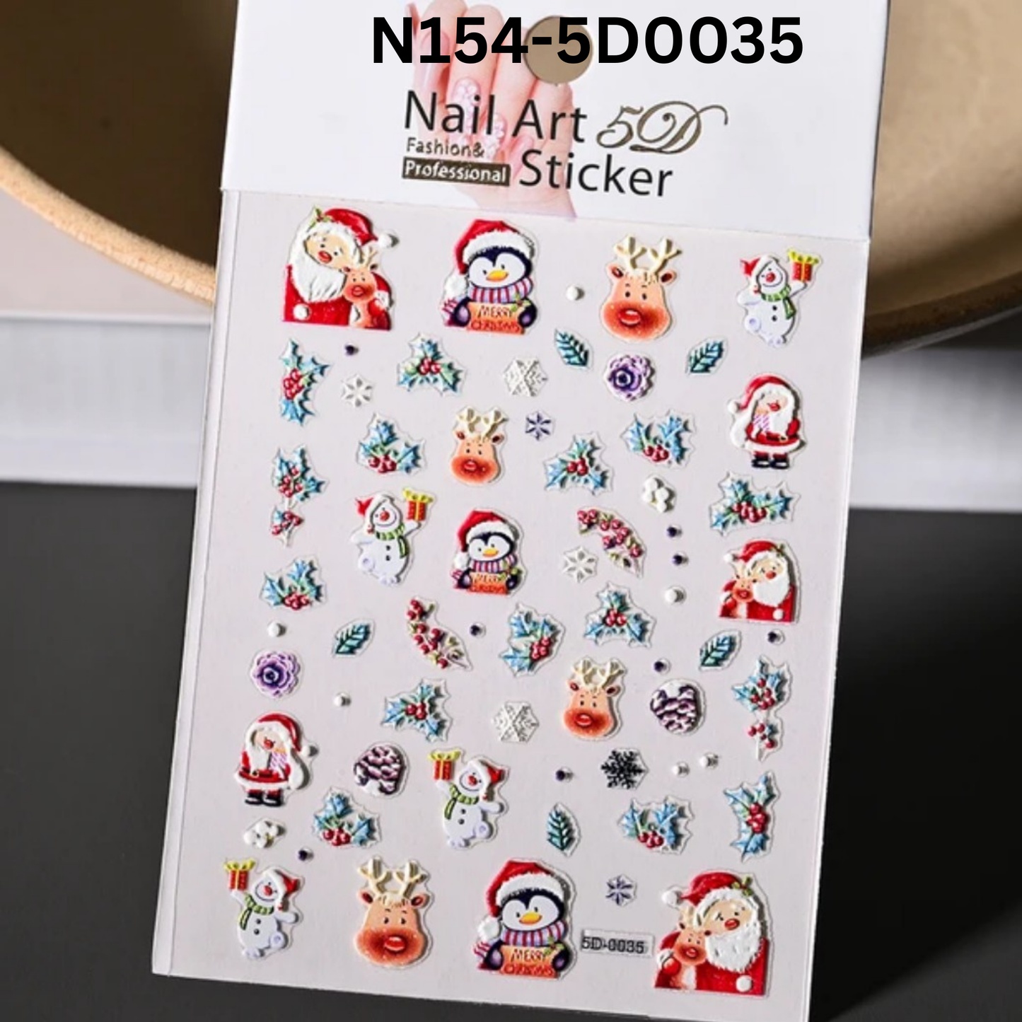 5D Santa Nail Stickers – Cute Xmas Nail Art Decorations